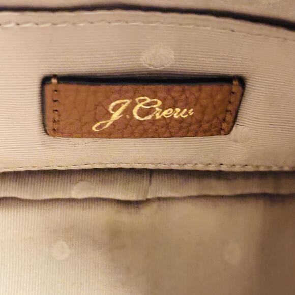 J Crew Bag Womens One Size Brown Pebbled Leather Crossbody Purse Monogram - Picture 9 of 12